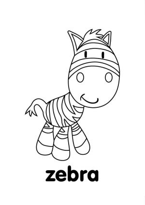 Zebra boyama sayfası, Zebra coloring page, Küçük Zerba Gülümsüyor, 