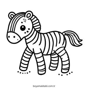 Zebra boyama sayfası – yaratıcılık, eğlenceli etkinlik