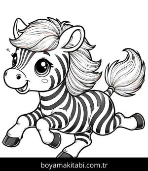 Zebra boyama sayfası, Zebra coloring page, , 