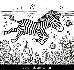 Zebra boyama sayfası, Zebra coloring page, , 