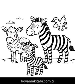 Zebra boyama sayfası, Zebra coloring page, , 