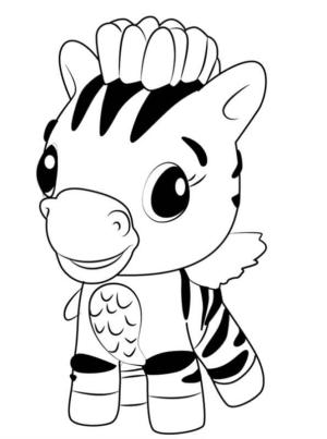 Zebra boyama sayfası, Zebra coloring page, Hatchimals Zebra, 