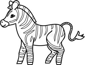 Zebra boyama sayfası, Zebra coloring page, Basit Zebra, 