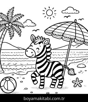 Zebra boyama sayfası, Zebra coloring page, , 