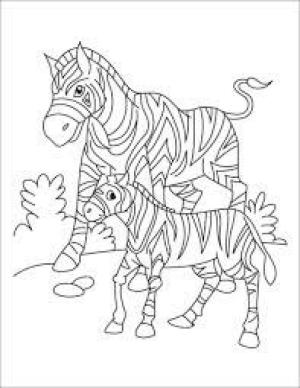 Zebra boyama sayfası, Zebra coloring page, Iki Anne ve Oğul Zebra, 