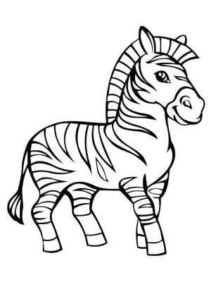 Zebra boyama sayfası, Zebra coloring page, Küçük Zebra Gülümseyen, 