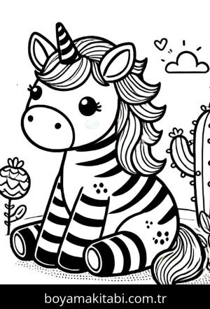 Zebra boyama sayfası, Zebra coloring page, , 
