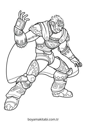 Zelda boyama sayfası – basit çizim, kolay boyama