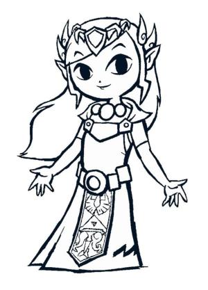 Zelda boyama sayfası,  coloring page, Nazik ve Hayırsever Prenses Zelda, 