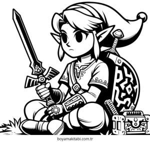 Zelda boyama sayfası – eğlenceli etkinlik, el becerilerini geliştirir
