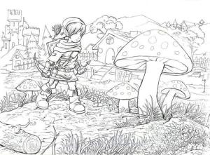 Zelda boyama sayfası,  coloring page, Link Bir Peri Masalı Dünyasına Yolculuk Ediyor, 