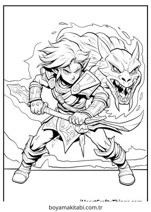 Zelda boyama sayfası – sanatsal çalışma, çocuklar için