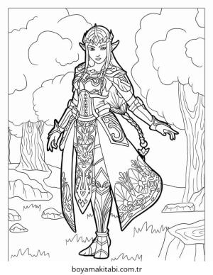 Zelda boyama sayfası – çocuklar için, çizgi film temalı