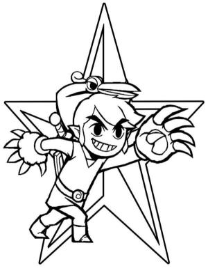 Zelda boyama sayfası,  coloring page, Komik Bağlantı Saldırısı, 