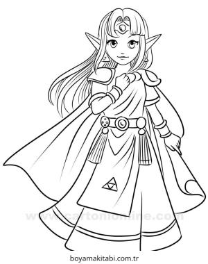 Zelda boyama sayfası – eğlenceli etkinlik, el becerilerini geliştirir