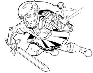 Zelda boyama sayfası,  coloring page, Bir Savaşçının Kalkanı Onu Düşman Darbelerinden Kurtarabilir, 