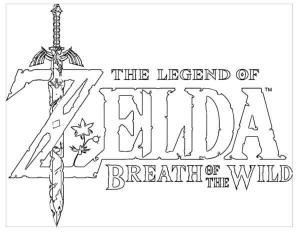 Zelda boyama sayfası,  coloring page, Ünlü Bir Video Oyunu Serisinin Logosu, 