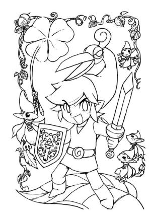 Zelda boyama sayfası,  coloring page, Şapkalı Cesur Bir Elf, 