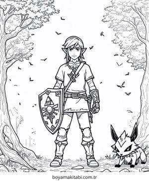 Zelda boyama sayfası – boyama çalışması, yaratıcılığı geliştirir