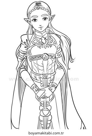 Zelda boyama sayfası – çocuk aktivitesi, PDF indir