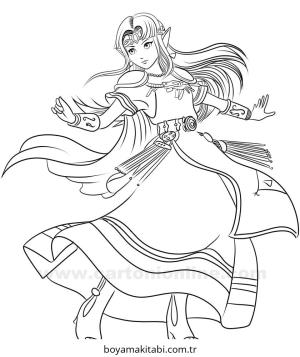 Zelda boyama sayfası – eğitici aktivite, yaratıcılık