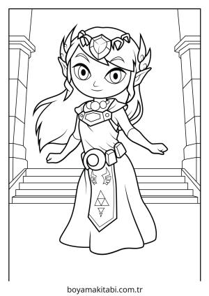 Zelda boyama sayfası – eğitici aktivite, yaratıcılık