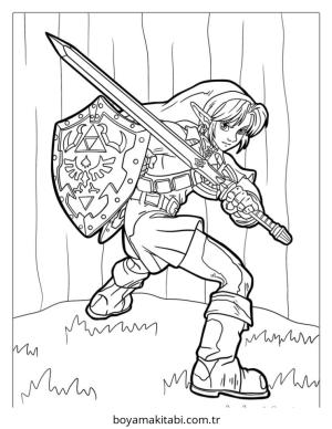 Zelda boyama sayfası – el becerilerini geliştirir, boyama çalışması