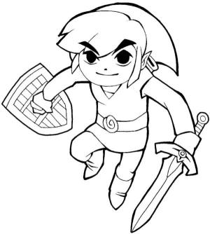 Zelda boyama sayfası,  coloring page, Cesur ve Kararlı Bir Elf, 