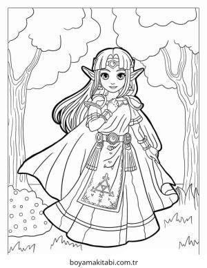 Zelda boyama sayfası – evde etkinlik, ücretsiz yazdır