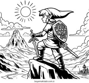 Zelda boyama sayfası – boyama çalışması, yaratıcılığı geliştirir