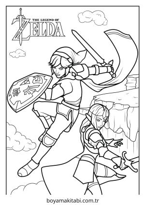 Zelda boyama sayfası – yaratıcılığı geliştirir, keyifli zaman