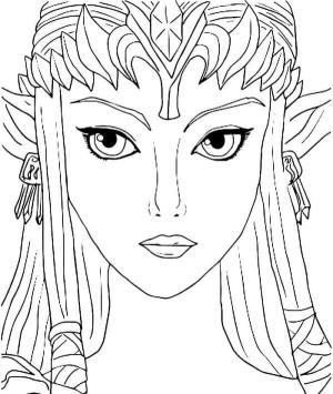 Zelda boyama sayfası,  coloring page, Gerçekten Elf ve Kraliyet Yüzü, 