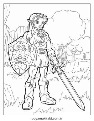 Zelda boyama sayfası – PDF indir, sevimli karakter