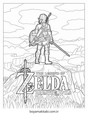 Zelda boyama sayfası – kolay boyama, eğitici aktivite