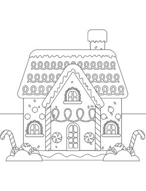 Zencefilli Kurabiye Evi boyama sayfası,  coloring page, Zencefilli Kurabiye Evi Ücretsiz, 