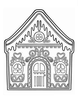 Zencefilli Kurabiye Evi boyama sayfası,  coloring page, Zencefilli Kurabiye Evi Mandala, 