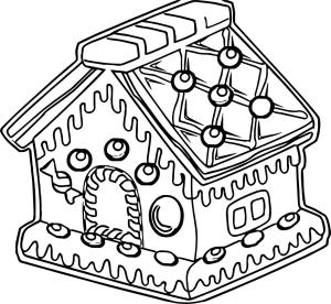 Zencefilli Kurabiye Evi boyama sayfası,  coloring page, Basit Çizim Zencefilli Kurabiye Evi, 