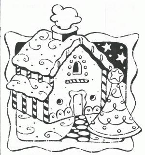 Zencefilli Kurabiye Evi boyama sayfası,  coloring page, Zencefilli Ev Çizimi Normal, 