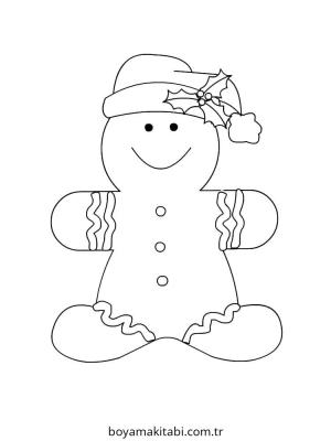 Zencefilli Kurabiye Adam boyama sayfası – boyama etkinliği, çocuk aktivitesi