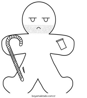 Zencefilli Kurabiye Adam boyama sayfası – evde etkinlik, ücretsiz yazdır