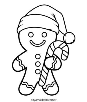 Zencefilli Kurabiye Adam boyama sayfası – çocuk aktivitesi, PDF indir