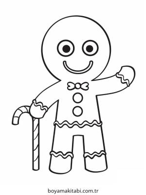 Zencefilli Kurabiye Adam boyama sayfası – eğlenceli etkinlik, el becerilerini geliştirir