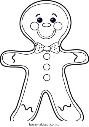 Zencefilli Kurabiye Adam boyama sayfası – kolay boyama, eğitici aktivite