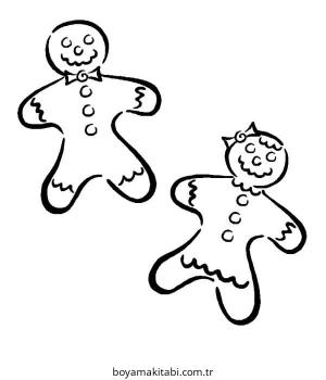 Zencefilli Kurabiye Adam boyama sayfası – basit çizim, kolay boyama