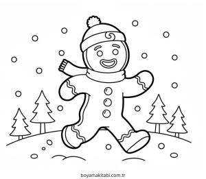 Zencefilli Kurabiye Adam boyama sayfası – çocuklar için, çizgi film temalı