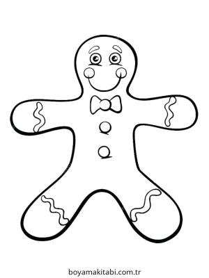 Zencefilli Kurabiye Adam boyama sayfası – sanatsal çalışma, çocuklar için