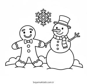 Zencefilli Kurabiye Adam boyama sayfası – çizgi film temalı, basit çizim