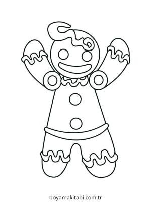 Zencefilli Kurabiye Adam boyama sayfası – eğitici aktivite, yaratıcılık
