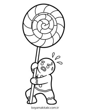 Zencefilli Kurabiye Adam boyama sayfası – sevimli karakter, sanatsal çalışma