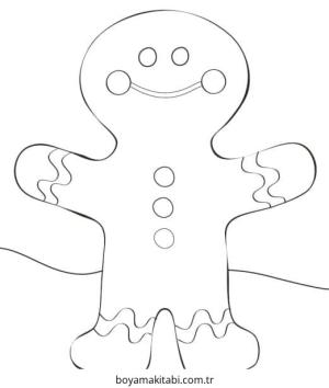 Zencefilli Kurabiye Adam boyama sayfası – eğlenceli etkinlik, el becerilerini geliştirir